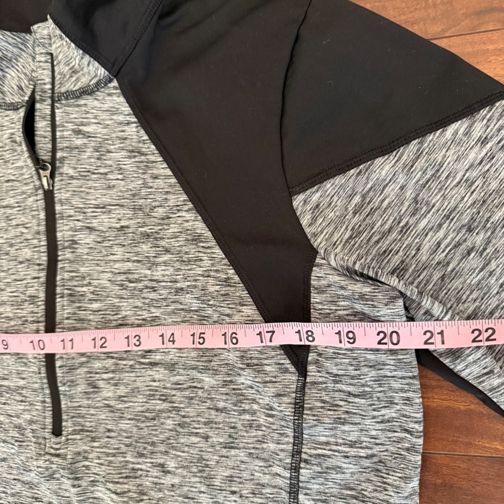 Eddie Bauer Womens XL Gray Black Space Dye Quarter Zip‎ Performance Pullover Top - Picture 8 of 10
